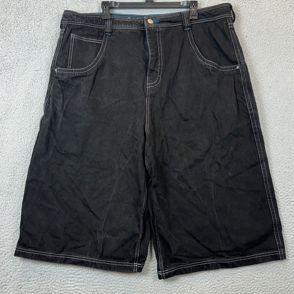 Vintage A-Lab Shorts Mens 40 Y2K Baggy Skater Black Contrast Stitch Denim EUC